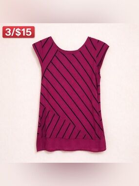 Apt 9 Petite Sheath Dress PS Cap Sleeve Striped Pink Black Office